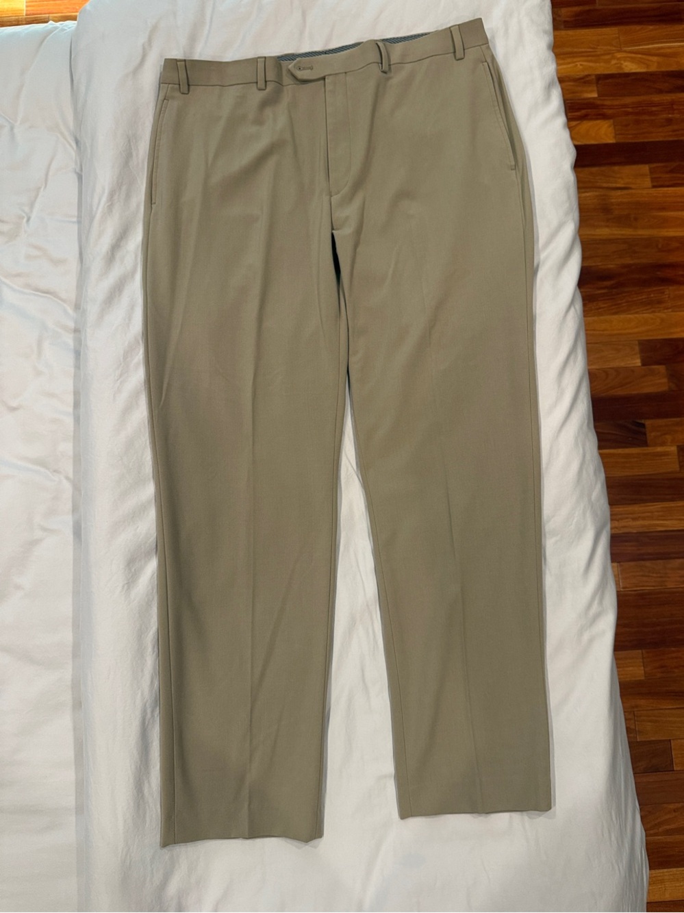 Michael Kors Tan Stretch Dress Pants Flat Front Classic 38W 32L